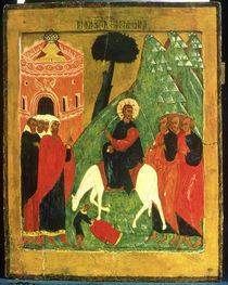 Icon depicting Christ's Entry into Jerusalem by Russian School