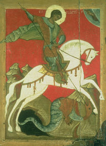 Icon of St. George and the Dragon von Novgorod School