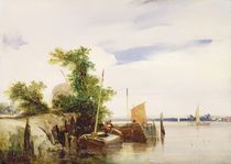 Barges on a River, c.1825-26 von Richard Parkes Bonington