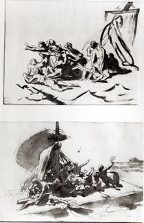 Two sketches for The Raft of the Medusa by Theodore Gericault
