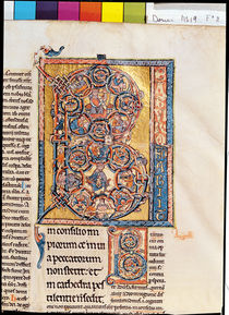 Ms 19 fd2 Historiated initial 'B' depicting King David by French School