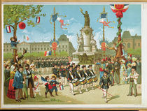 March-Past in the Place de la Republique by French School