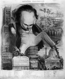 Caricature of Victor Hugo from 'Le Pantheon Charivarique' by Benjamin Roubaud
