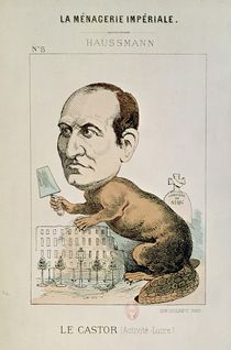 Caricature of Baron Georges Eugene Haussmann as a Beaver by French School