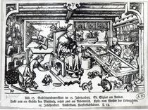 St. Eligius as a goldsmith in his workshop von Master of the Gardens of Love