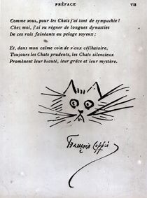 Cat's head, illustration for a poem by Francois Coppee by Francois Coppee