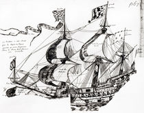 Jacques Cartier's ship, from 'Rarete des Indes sauvages' by French School