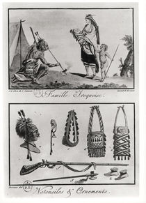 Iroquois family, arms and ornaments von Jacques Grasset de Saint-Sauveur