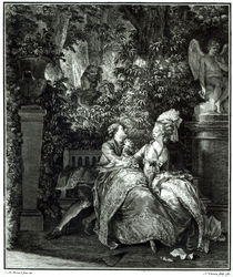Yes or No? 1781, engraved by N. Thomas by Jean Michel the Younger Moreau