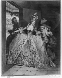 The Farewells, 1777, engraved by de Launey the Younger by Jean Michel the Younger Moreau