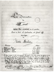 Title page of 'La Damnation de Faust' by Hector Berlioz 1846 von French School
