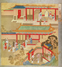 Emperor Hsuan Tsung at home by Chinese School