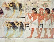 Group of mourners in the funeral procession of Ramose von Egyptian 18th Dynasty