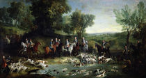 Louis XV Stag Hunting in the Forest at Saint-Germain von Jean-Baptiste Oudry