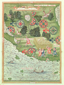 Fol.54v Map of Florida, from 'Cosmographie Universelle' by Guillaume Le Testu