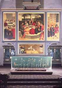 Altar with a Triptych depicting: left panel von Lucas, the Elder Cranach