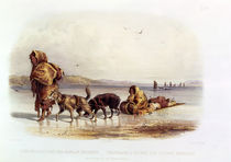 Dog Sledges of the Mandan Indians by Karl Bodmer