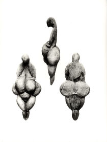 Three views of a 'Venus' statuette by Prehistoric