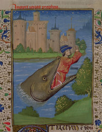 Ms H 7 f.111r Jonah and the Whale by French School