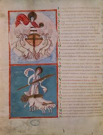 Ms 188 Fol.32v Apollo as the Sun and Diana as the Moon by French School