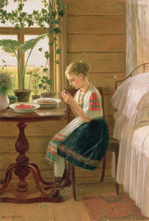 Girl Peeling Berries, 1880 by Nikolai Mikhailovich Bykovsky