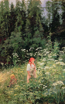 Girl among the wild flowers by Olga Antonova Lagoda-Shishkina