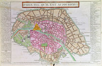 Map of Paris, June 1800 by French School