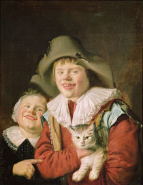 Children Playing with a Cat von Jan Miense Molenaer