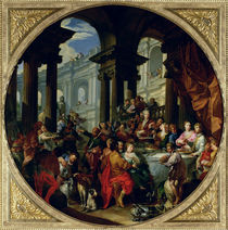 Feast under an Ionic Portico by Giovanni Paolo Pannini or Panini