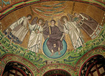 Christ surrounded by two angels by Byzantine School