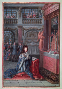 Frontispiece of the 'Hours of Louis XIV' depicting Louis XIV at Prayer by French School