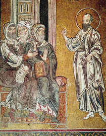 St. Paul Preaching to the Jews in the Synagogue at Damascus von Byzantine School