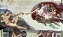 Sistine Chapel Ceiling : The Creation of Adam by Michelangelo Buonarroti