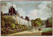 View of the Chateau de la Malmaison next to the park by Auguste Simon Garneray