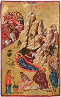 Icon depicting the Nativity by Greek School