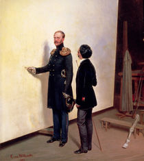 Tsar and Artist - Nikolay I in the Artist's Atelier by Bogdan Pavlovich Villeval'de