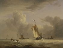 Fishing Smack and other Vessels in a Strong Breeze von Joseph Stannard
