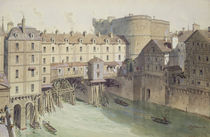 View of Petit Chatelet and the Petit Pont in 1717 by Theodor Josef Hubert Hoffbauer