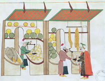 Ms.1671 Two Fruit Shops, c.1580 by Islamic School