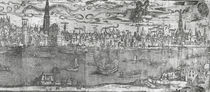 View of Antwerp Harbour, detail of the right hand section by Flemish School