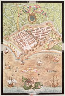 Fascimile of a Plan of Le Havre in 1583 by Jacques Devaulx