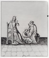 Blanche de Castille Queen of France and her Son Louis at his Studies by French School