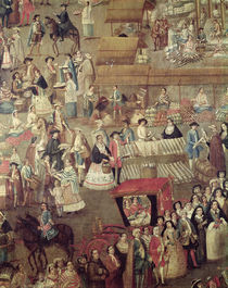 Plaza Mayor in Mexico, detail of the Market by Mexican School