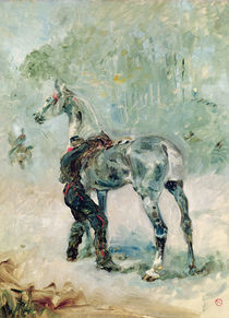 Artilleryman Saddling his Horse von Henri de Toulouse-Lautrec