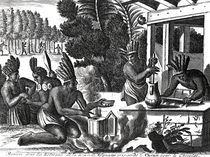 How the Natives of New Spain Prepared Cacao for Chocolate by French School
