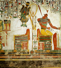 The Gods Osiris and Atum, from the Tomb of Nefertari by Egyptian 19th Dynasty