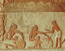 Relief depicting the making and baking of bread by Egyptian 5th Dynasty