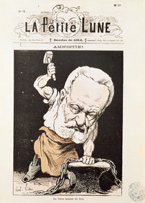 Caricature of Victor Hugo from the front cover of 'La Petite Lune' by Andre Gill