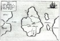 Map of Atlantis, from 'Mundus Subterraneus' by Athanasius Kircher