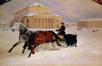 Pole Pair with a Trace Horse at the Bolshoi Theatre in Moscow by Nikolai Egorevich Sverchkov